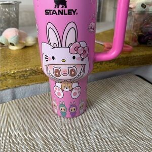 Stanley Pink Tumbler with Cute Character Design
